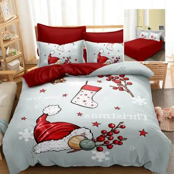 Lenjerie pat finet 3d 6 piese craciun f-xmas66 imagine