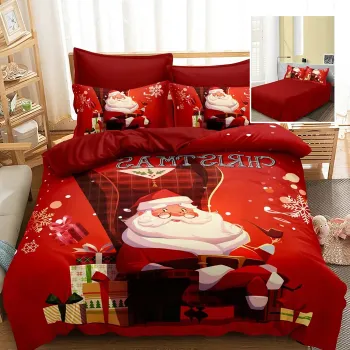 Lenjerie pat finet 3d 6 piese craciun f-xmas67 imagine