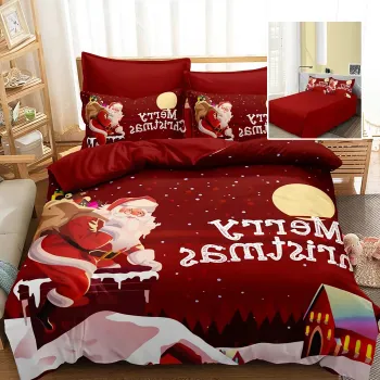 Lenjerie pat finet 3d 6 piese craciun f-xmas69 imagine