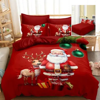 Lenjerie pat finet 3d 6 piese craciun f-xmas71 imagine