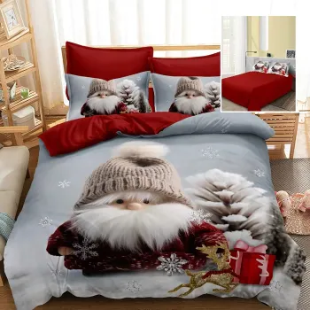 Lenjerie pat finet 3d 6 piese craciun f-xmas72 imagine