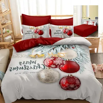 Lenjerie pat finet 3d 6 piese craciun f-xmas73 imagine