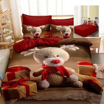 Lenjerie pat finet 3d 6 piese craciun f-xmas74 imagine