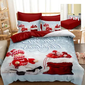 Lenjerie pat finet 3d 6 piese craciun f-xmas75 imagine