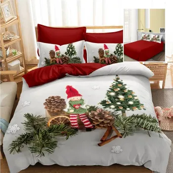 Lenjerie pat finet 3d 6 piese craciun f-xmas76 imagine