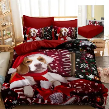 Lenjerie pat finet 3d 6 piese craciun f-xmas77 imagine