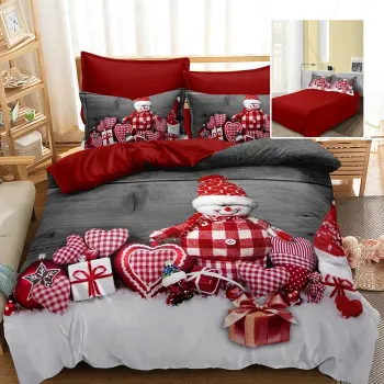 Lenjerie pat finet 3d 6 piese craciun f-xmas78 imagine