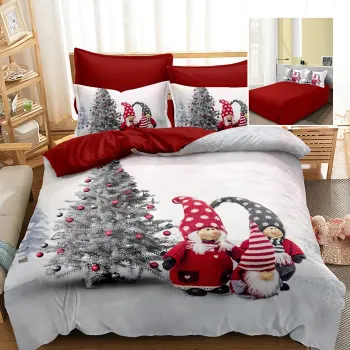 Lenjerie pat finet 3d 6 piese craciun f-xmas80 imagine