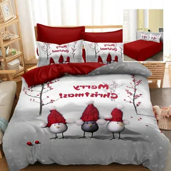 Lenjerie pat finet 3d 6 piese craciun f-xmas82 imagine