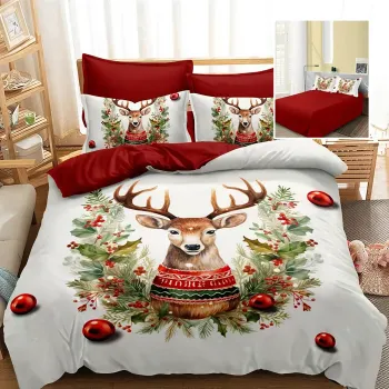 Lenjerie pat finet 3d 6 piese craciun f-xmas83 imagine