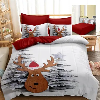 Lenjerie pat finet 3d 6 piese craciun f-xmas84 imagine