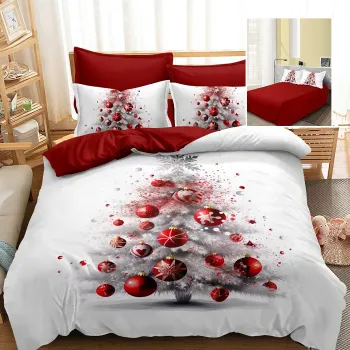 Lenjerie pat finet 3d 6 piese craciun f-xmas86 imagine