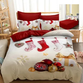 Lenjerie pat finet 3d 6 piese craciun f-xmas87 imagine