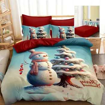 Lenjerie pat finet 3d 6 piese craciun f-xmas91 imagine