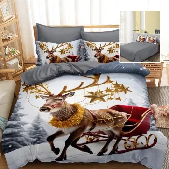 Lenjerie pat finet 3d 6 piese craciun f-xmas92 imagine