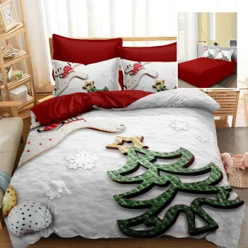 Lenjerie pat finet 3d 6 piese craciun f-xmas95 imagine