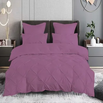 Lenjerie pat finet uni 6 piese (burgundi) imagine