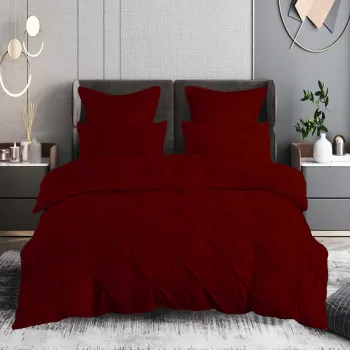 Lenjerie pat finet uni 6 piese (grena) imagine