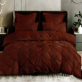 Lenjerie pat finet uni 6 piese (maro) imagine