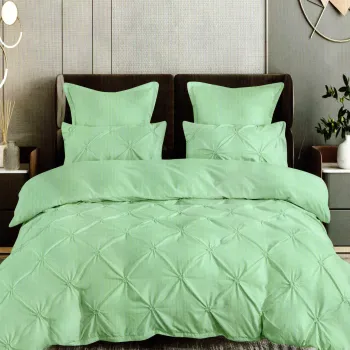 Lenjerie pat finet uni 6 piese (mint) imagine