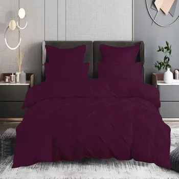 Lenjerie pat finet uni 6 piese (mov) imagine