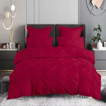 Lenjerie pat finet uni 6 piese (rosu) imagine