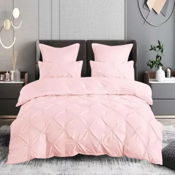 Lenjerie pat finet uni 6 piese (roz) imagine