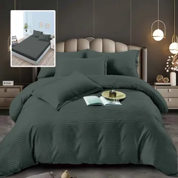 Lenjerii de pat damasc-policoton 6 piese cu husa (6dph32) imagine