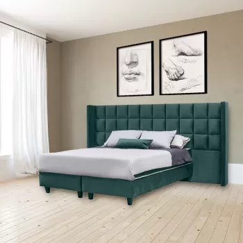 Pat tapitat, American cu Boxspring, 140x200, Aldo, Verde Menta imagine