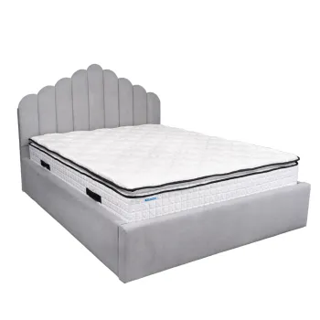 Pat tapitat cu lada de depozitare si cadru metalic, 120x200- Iris imagine