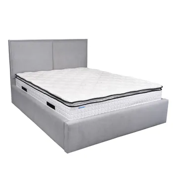 Pat tapitat cu lada de depozitare si cadru metalic, 180x200- Adele imagine