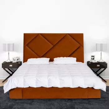 Pat tapitat, cu somiera si 2 sertare depozitare, 160x200, Oliver imagine