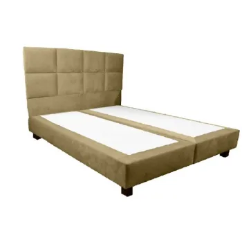 Pat tapitat cu textil 140 x 200, American cu Boxspring , culoare bej, Royal imagine