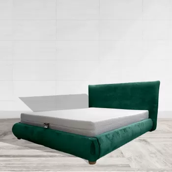 Pat tapitat, Hugo, cu somiera metalica, 180x200 imagine