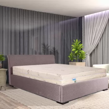 Pat tapitat Leon, somiera rabatabila, lada depozitare 160x200 imagine