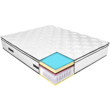 Saltea de pat cu Arcuri Pocket, 100x200 - 32 cm, Husa cu Bumbac Satinat, Silky Elite, Hotel Range imagine