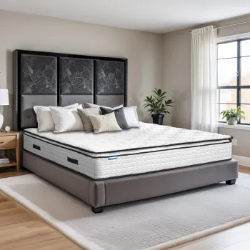 Saltea de pat cu Arcuri Pocket, 120x200 - 32 cm, Husa cu Bumbac Satinat, Silky Elite, Hotel Range imagine