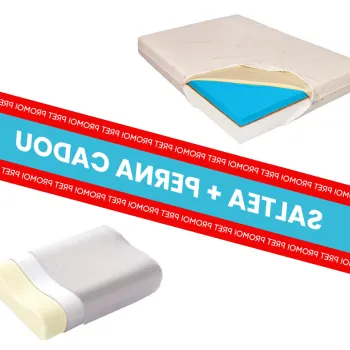 Saltea de Pat Ortopedica, Bio Cocos, Bio Bambus, 15+2+6 cm, 160x200+ Perna CADOU imagine