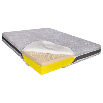 Saltea de pat Ortopedica, din Latex, 190x200 - Husa Ioni de Argint, 23 cm, Reversibila, Hotel Range imagine