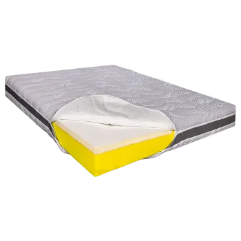 Saltea de pat Ortopedica, din Spuma cu Memorie, 130x190 - Memory 15+5+3, Husa Ioni de Argint, Hotel Range imagine