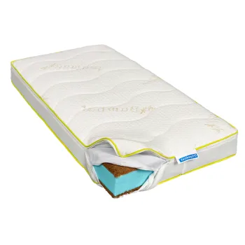 Saltea de pat Ortopedica pentru copii, 60x120 - Arcuri Pocket, Bio Cocos, Bio Bambus, Zen Baby imagine