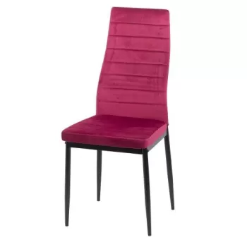 Scaun de bucatarie din catifea si cadru negru BUC 263V visiniu imagine