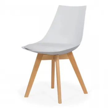 Scaun living cu picioare din lemn BUC 245 alb imagine