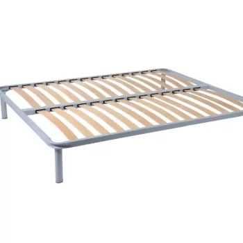 Somiera de pat cu picioare, metal si lemn stratificat, 140x200 imagine