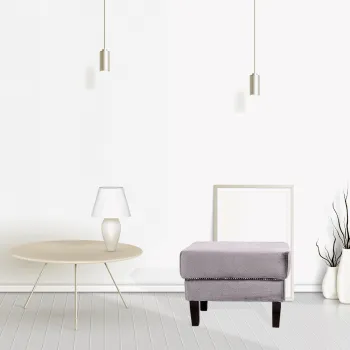 Taburet Axel Clasic, tapitat, cu picioare din lemn imagine