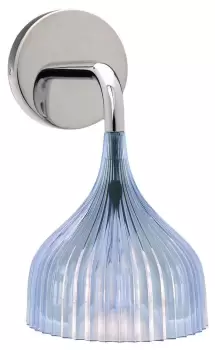 Aplica de perete Kartell E design Ferruccio Laviani max 28W E14 d 13.5cm albastru transparent imagine