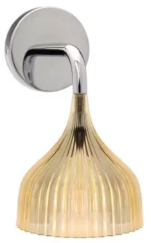 Aplica de perete Kartell E design Ferruccio Laviani max 28W E14 d 13.5cm galben transparent imagine