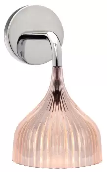 Aplica de perete Kartell E design Ferruccio Laviani max 28W E14 d 13.5cm roz transparent imagine
