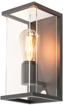 Aplica exterior SLV Quadrulo Sensor WL 1x E27 IP44 senzor miscare antracit imagine