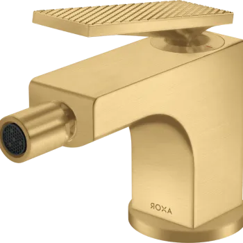 Baterie bideu Axor Citterio cu levier rhombic ventil pop-up brushed gold imagine